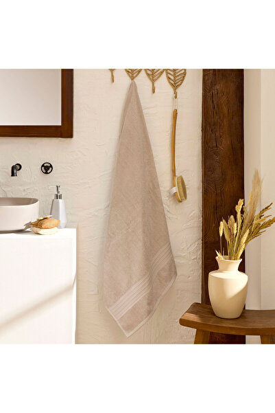 Karaca Home منشفة حمام من القطن 100% من لاستار، لون بيج، 80×150 سم