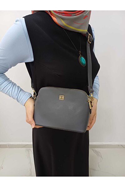 soElite 3-Compartment Coverless Oval Detailed Women's Hand and Shoulder Bag with Short and Long Straps