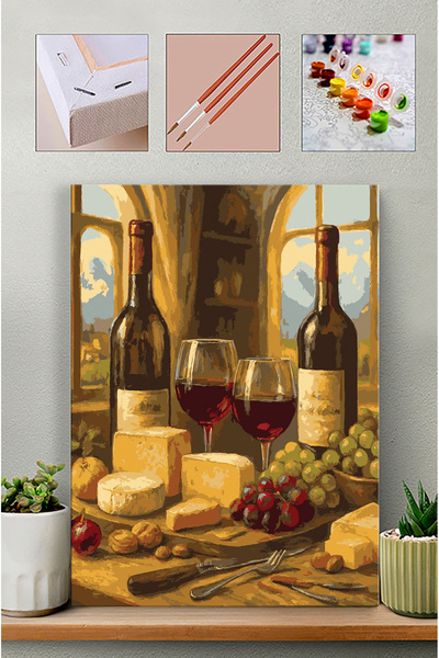 Carmen Sayılarla Boyama Seti - Peynir ve Şarap