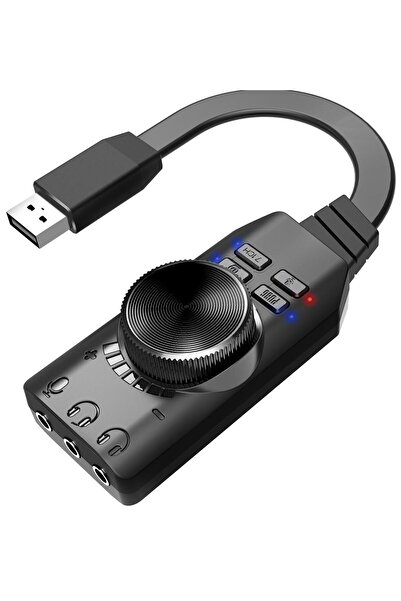 Daytona A4677 USB 2.0 Ses Kartı 7.1 Kanallı PC ve Laptop için PUBG Oyun Harici Ses Kartı 3.5mm