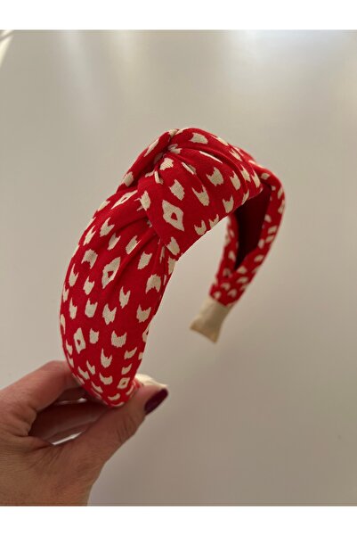 who knows ¿ Red Knotted Patterned Crown Bandana Women's Hair Accessory