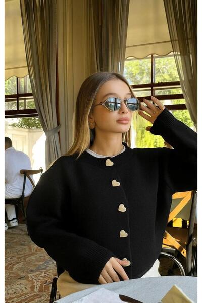 hedef giyim Heart Buttoned Knitwear Cardigan