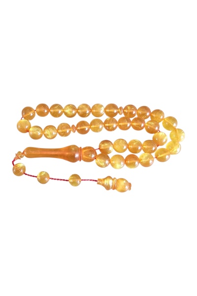 LEBLEBİ TESBİH Silvery Crimped Amber Prayer Beads Lt1463