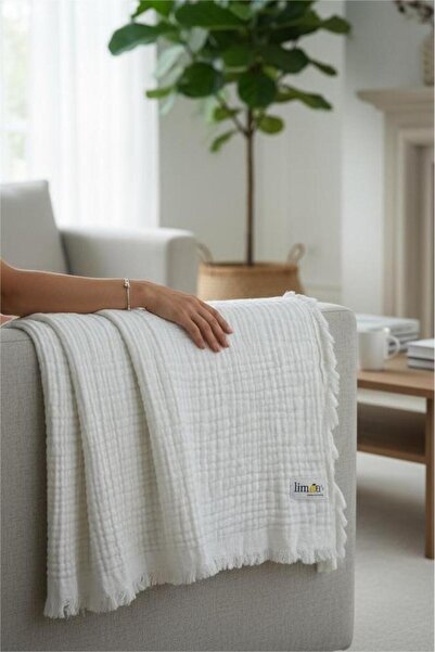 Limon's Baby Ecru 100% Cotton 4 Layer Muslin Baby/Child Blanket 110X110