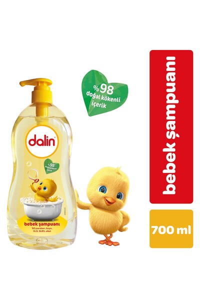 Dalin Bebek Şampuanı 700 ml × 2 – Ekonomik İkili Paket | Göz Yakmayan Formül