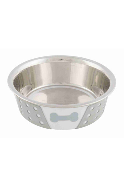 Trixie Stainless Steel Bowl, 0.75 l / 17 cm, White/Grey, Various Designs