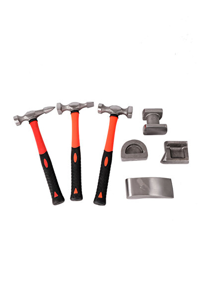 Lawazim Auto Body Hammer & Dolly Kit 7Pcs - Forged Steel Dent Repair Tools with Case