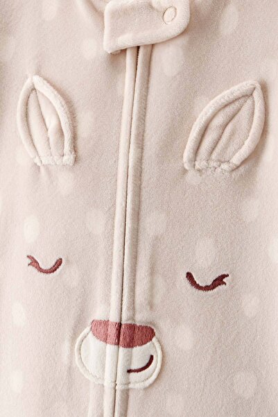 Carter's Baby Girl Beige Fleece Jumpsuit