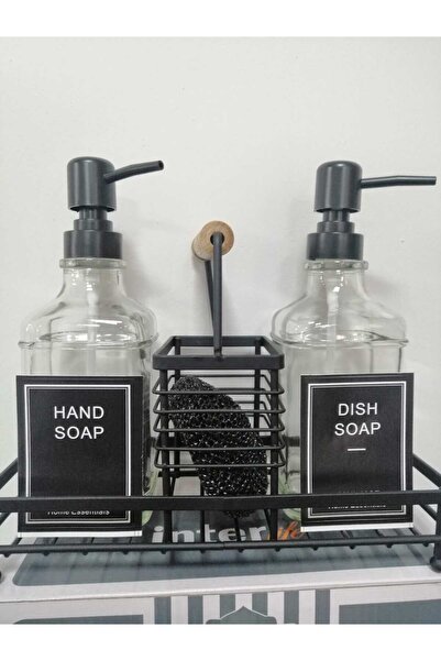 elif aksesuar موزع صابون سائل مكون من قطعتين مع حامل معدني