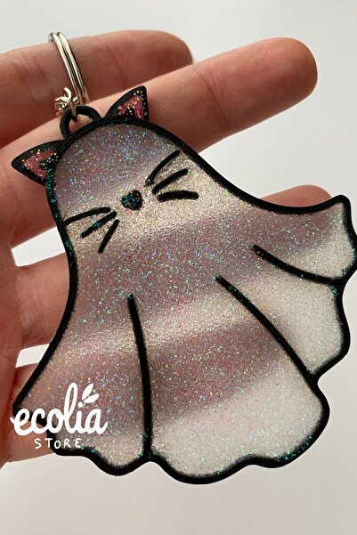 ecolia store Glitter Ghost Keychain & Bag Charm