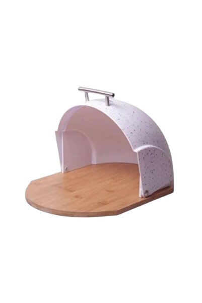 WDA Bread Box, Speckled White and Beige, Keeps Food Fresh