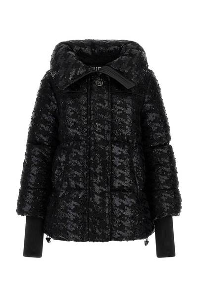 Guess Desenli Siyah Kadın Mont MELIE HOUNDSTOOTH PU - POLY MIX HOU