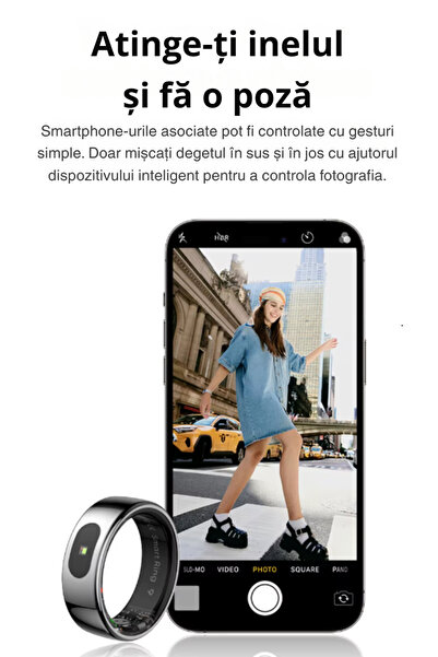 OEM Nano Ceramic Smart Ring 57mm - Heart Rate, SpO2, 7 Day Battery, IPX8, Glossy Black