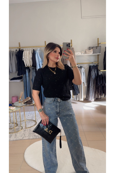 DENİZ Premium Taşlı Straight Jean