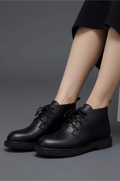 AYAKCİTY حذاء كلاسيكي بطول الكاحل برباط ونعل حراري