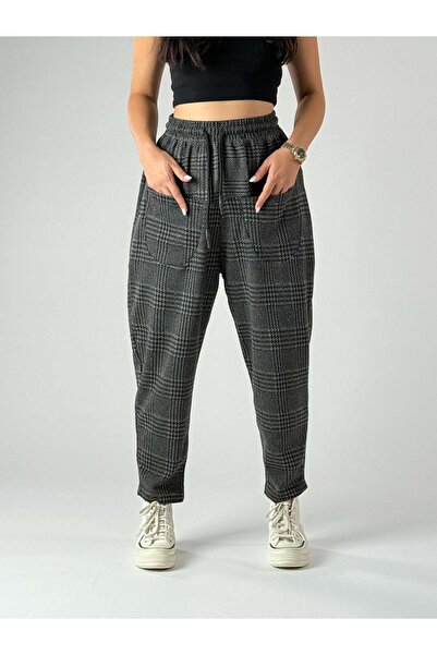 COCOPELLI Plaid Women's Trousers with Front Pocket Detail Coc1010