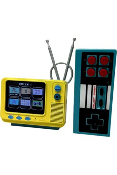 CONSOLEX Retro TV Görünümlü 399 Oyunlu Mini Taşınabilir Oyun Konsolu – Sarı C...