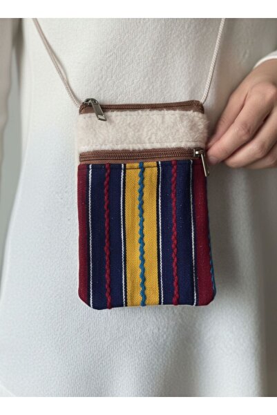 Talinhandmade Handwoven Fur Double Pocket Bag |   Ethnic Pattern Shoulder Bag