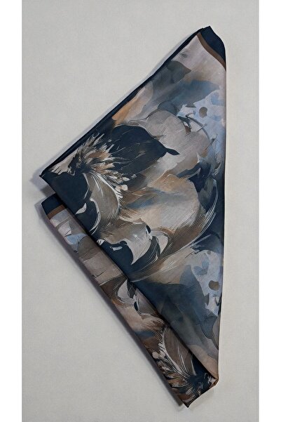 Lavena scarfs Aura Series Floral Pattern Cotton Digital Soft Shawl - Light Brown