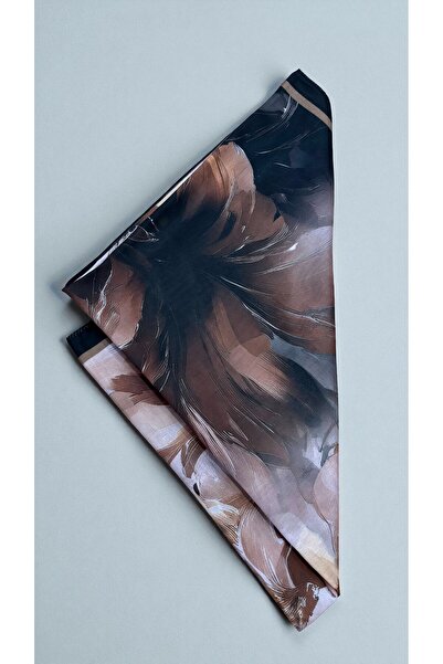 Lavena scarfs Aura Series Floral Pattern Cotton Digital Soft Shawl - Hazelnut Shell