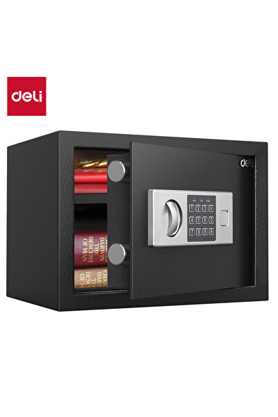 Deli ET521 Electronic Safe Box, (25x35x25cm), Steel Security Safe with Digital Lock, 5.9kg Black