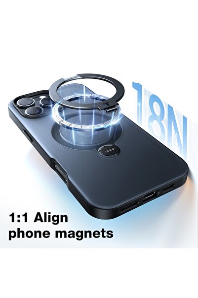 TORRAS Case for IPhone 17 Pro Max, Ostand Spin MagSafe, Transparent