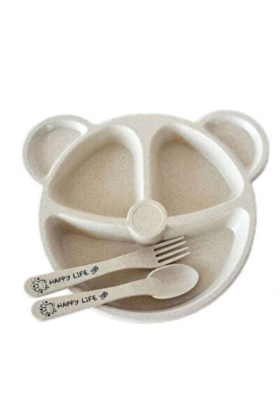 Generic طقم أدوات مائدة من 3 قطع من قش القمح