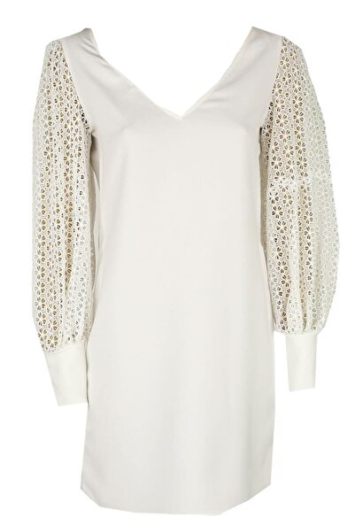 Naf Naf Denise White Dress - XS, White, 95% polyester, 5% elastane