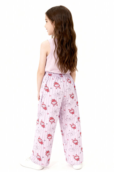 HÇM Hesaplı Çocuk Mağazaları Girls' Pajama Bottoms with Elastic Waist and Rabbit Print