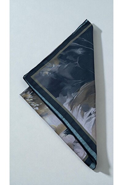 Lavena scarfs Aura Series Floral Pattern Cotton Digital Soft Shawl - Dark Brown