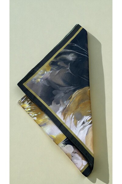 Lavena scarfs Aura Series Floral Pattern Cotton Digital Soft Shawl - Yellow