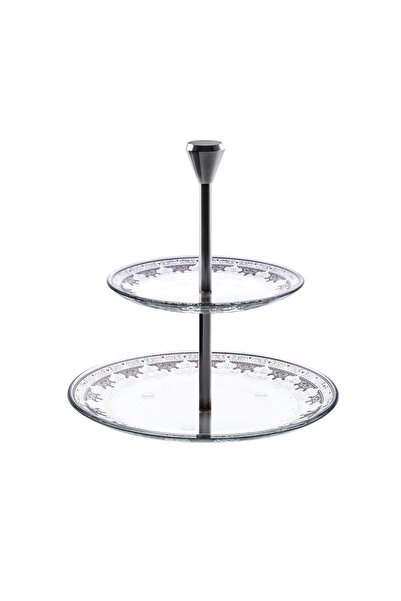 Dimlaj صينية زجاجية من طبقتين من سرور CB/1-بلاتينيوم