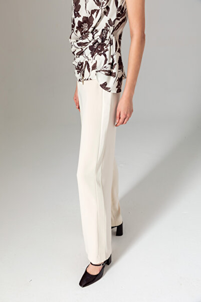 Berr-ın Satin Stripe Trousers Cream