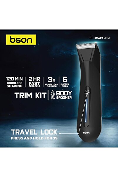 bson Sensitive Body Pro Trimmer for Men - Skin Secure, IPX7 Waterproof