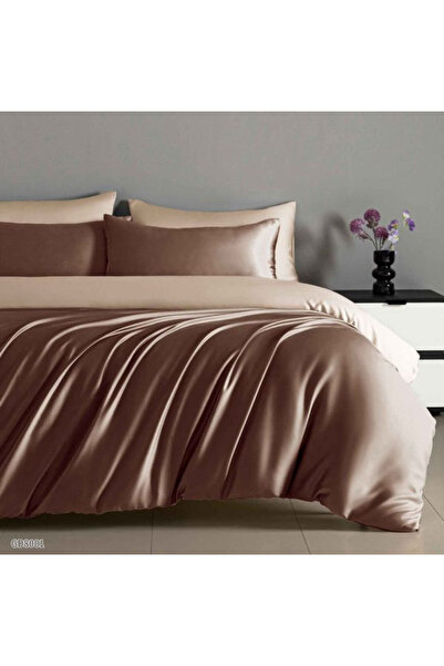 FIONNA.RO Lenjerii De Pat Din Satin Premium Cu Elastic - Maro Deschis