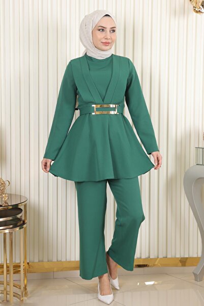 Missvalle Pleated Double Set Emerald 17901