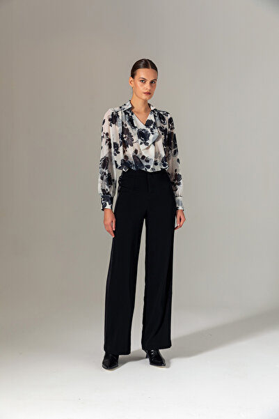 Berr-ın Satin Striped Trousers Black