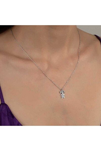 S-warovski Taşlı Gümüş Kız Çocuk Kolye