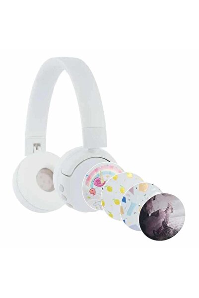 Onanoff سماعة رأس لاسلكية بتقنية البلوتوث من BuddyPhones POP Fun، مع خاصية تحديد مستوى الصوت، آمنة للأطفال، باللون الأخضر