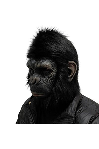 Zherqon Mască de Halloween horror, bal mascat, carnaval, gorilă King Kong – cap întreg, mărime universală