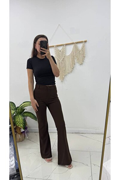 DALİAYILDIZ Likrali İspanyol Paça Düğmeli Kadın Pantolon