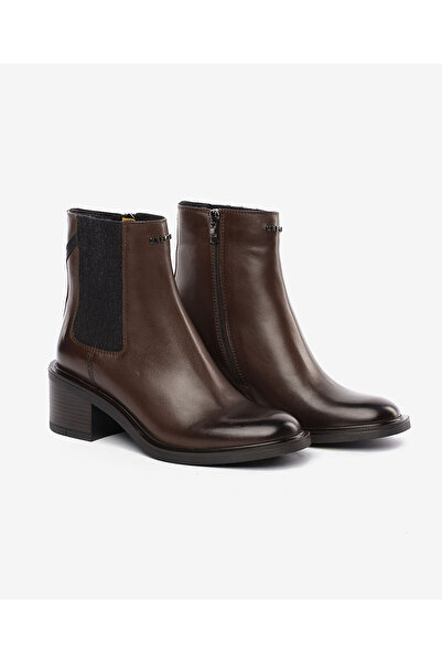 Greyder Women's Brown Genuine Leather Heeled Boots 5K2Db35332