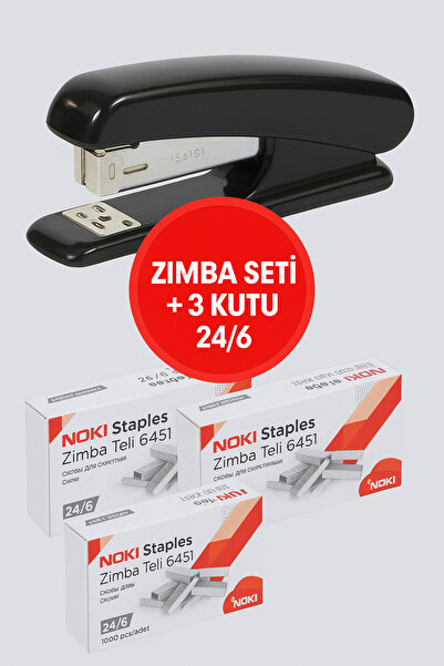 ANI OFİS KIRTASİYE A K Zımba Makinesi Seti 24/6 + 3 Kutu Zımba Teli (Toplam 3000 Adet) Ofis ve Okul Kullanımına Uygun