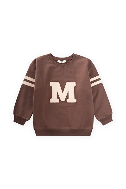 Cigit Φούτερ με απλικέ 3-9 ετών Σκούρο καφέ