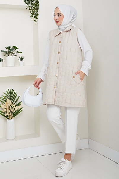 Pamuk Butik Women's Fringed Wear and Go Quilted Vest