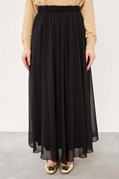 Levidor Siyah Beli Lastikli Kloş Etek