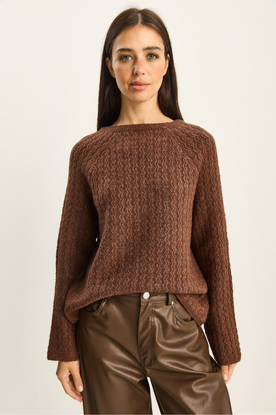 Bianco Lucci Women's Ribbon Detailed Knitted Sweater Tk251079 60283801