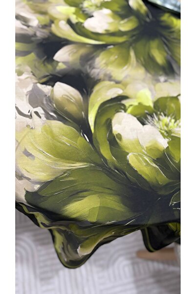 Lavena scarfs Σειρά Aura με Λουλούδια Ψηφιακό Μαλακό Σαλίκι - Πράσινο