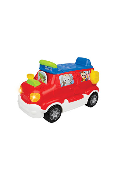 WINFUN شاحنة سفاري "تعلم واركب" | عربة تعليمية بطابع حيوانات مع أضواء وأصوات ومساحة تخزين