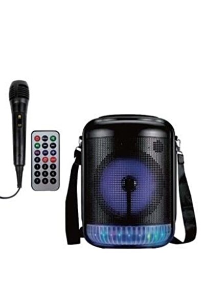 Silver Star Karaoke Speaker with Bluetooth, Microphone & LED Screen 10 W - 21 x 20 x 30 cm